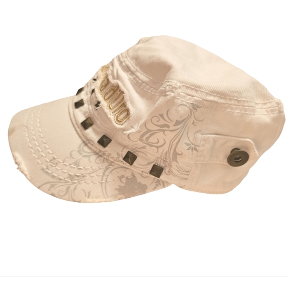 Pantofola d'Oro White Embellished Otto Collection Cap Hat - Picture 2 of 5